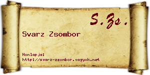 Svarz Zsombor névjegykártya